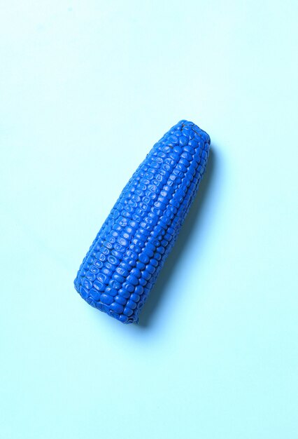 Painted corn on blue table