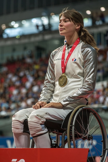 Paralympic woman in competition
