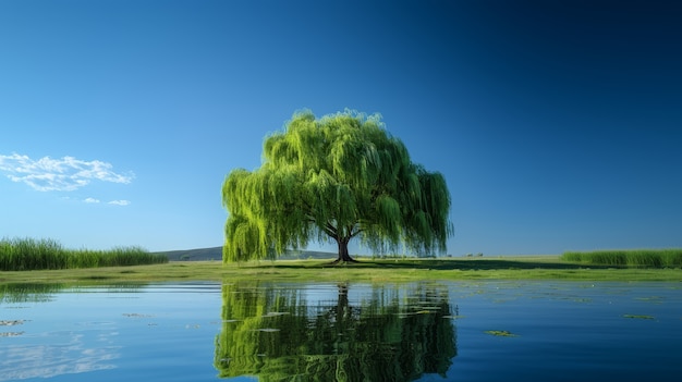 Бесплатное фото Фотореалистичное дерево с ветвями и стволом на открытом воздухе в природе
