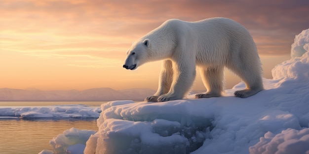 무료 사진 눈 인 얼음 어리 위 에 있는 북극