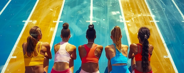 Foto gratuita ritratto di donne che competono ai giochi olimpici