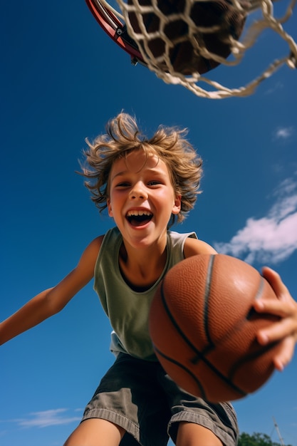 Портрет мальчика с баскетболом