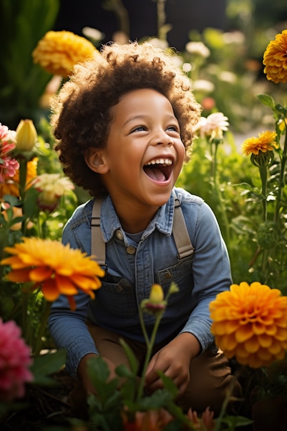 Портрет мальчика с цветами