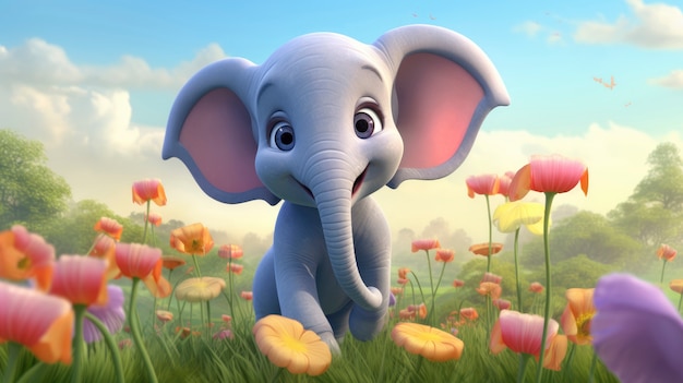 Портрет милого 3D-слона