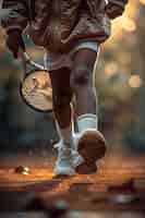 Бесплатное фото Портрет молодого игрока, занимающегося теннисом