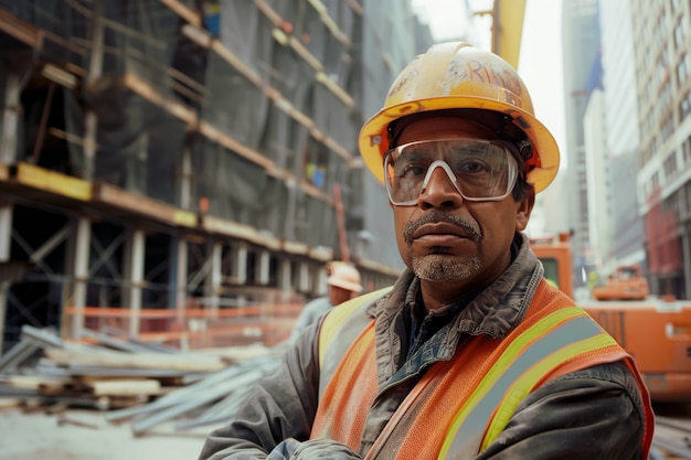 Foto gratuita ritratto di una persona che lavora nel settore delle costruzioni