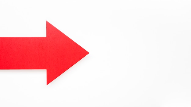 Red arrow with copy-space