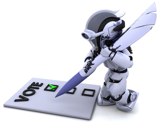 Robot giving his vote