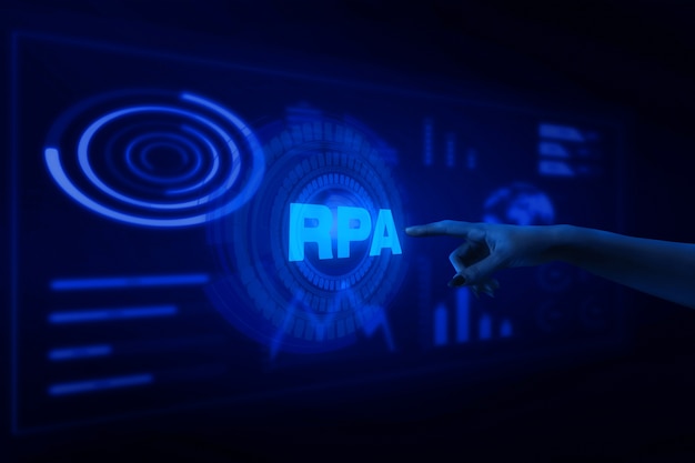 Rpa concept with screen and bright light