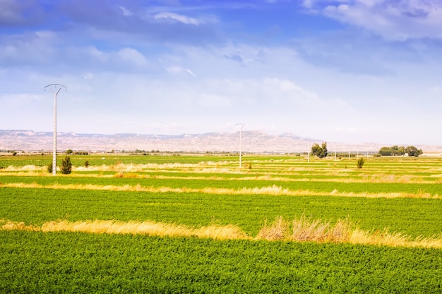 Бесплатное фото Сельский пейзаж с полями в арагоне