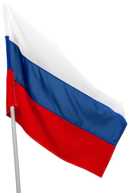 Бесплатное фото Флаг россии развевается на белом фоне
