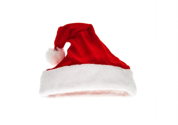 Free photo santa red hat isolated on white background