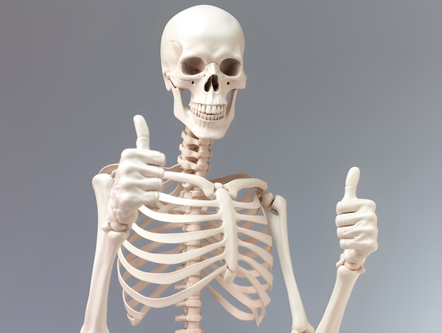 Free photo skeleton in studio