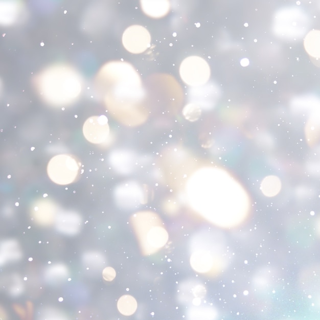 Бесплатное фото Серебряный рождественские фон с боке огни