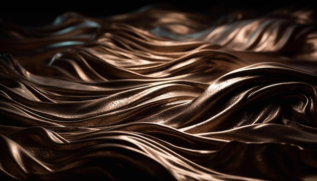 Бесплатное фото Шоколадный фон с шелковистой волной, элегантный дизайн, созданный искусственным интеллектом
