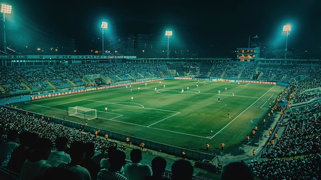 Бесплатное фото Футбольный стадион полон людей.