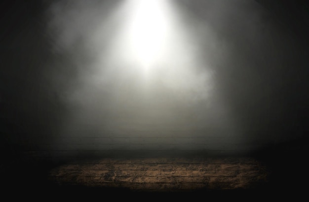 Foto gratuita i faretti illuminano il palcoscenico vuoto con uno sfondo scuro