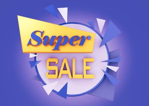 Super sale for retail  with geometric shapes
