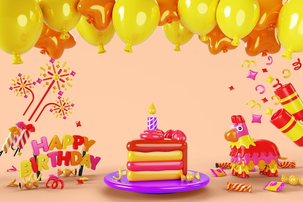 Бесплатный PSD 3d фон на день рождения