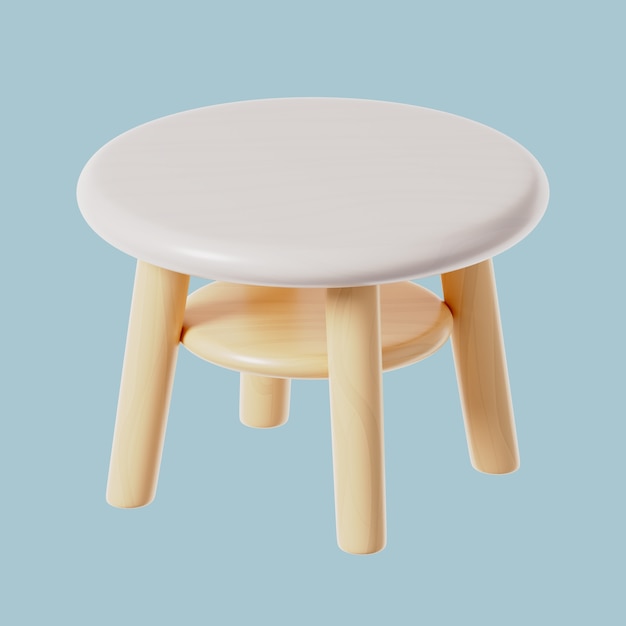 Бесплатный PSD 3d значок мебели с журнальным столиком