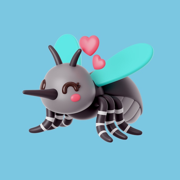 Бесплатный PSD 3d иллюстрация насекомых