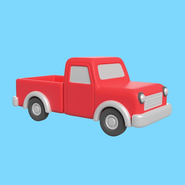 Free PSD 3d illustration of truck icon