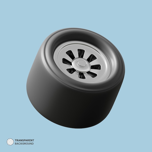 Бесплатный PSD Изолированная трехмерная иллюстрация автомобильных шин