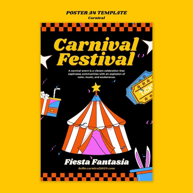 Free PSD carnival celebration poster template