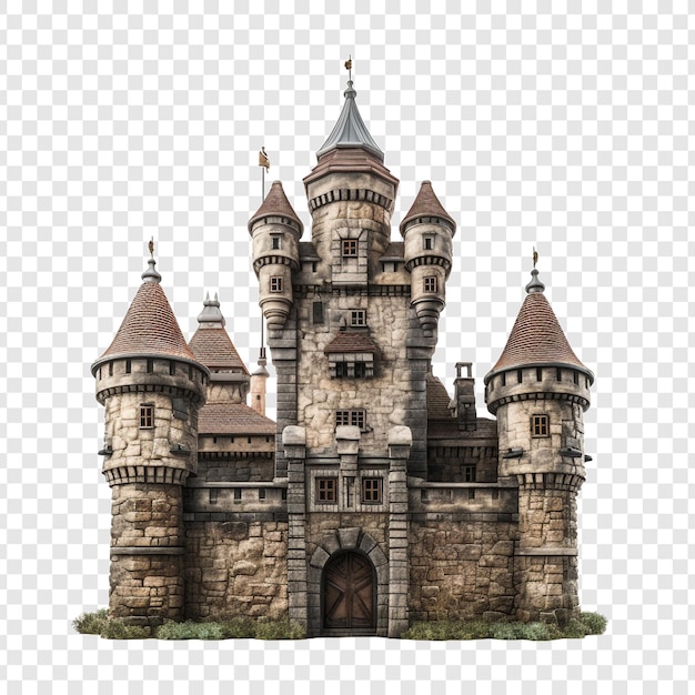 Free PSD castle house isolated on transparent background