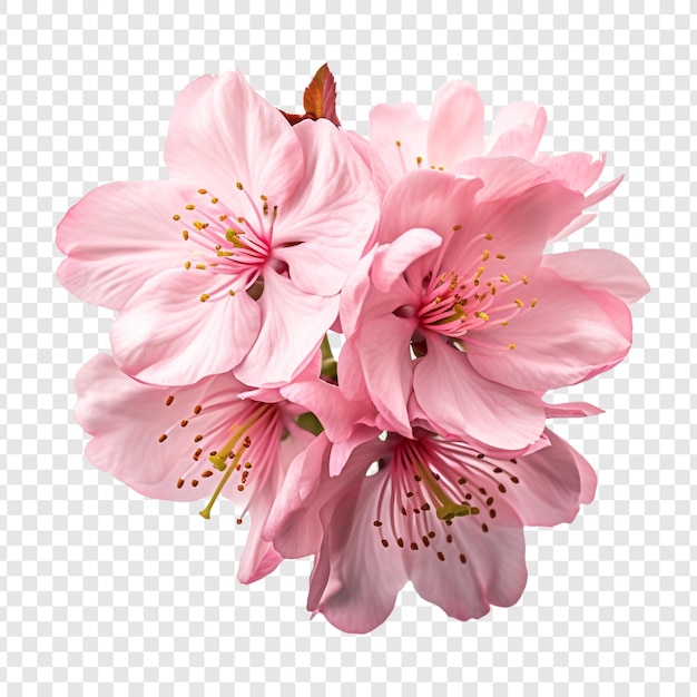 무료 PSD 투명한 배경에 고립 된 체리 꽃 png