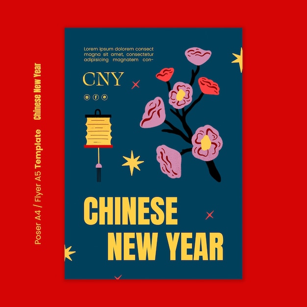 Free PSD chinese new year celebration poster template