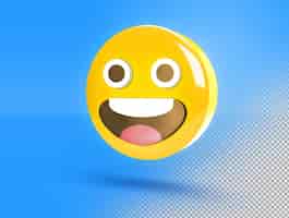 Бесплатный PSD Круглый 3d эмодзи с улыбающимся лицом
