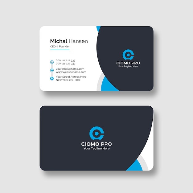 Free PSD clean professional business card template