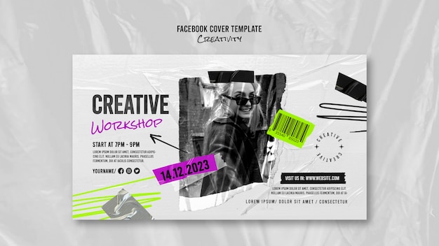 Бесплатный PSD Набор шаблонов обложки facebook для творчества