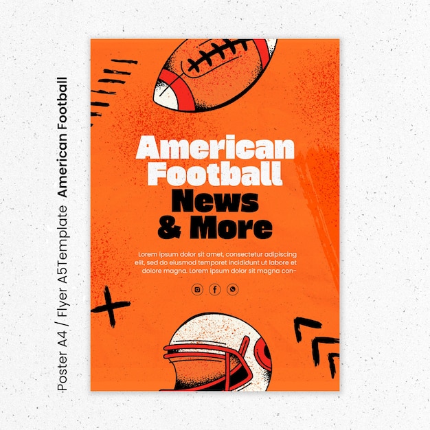 Free PSD american football poster template