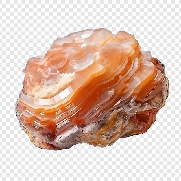 Free PSD banded flowstone calcite formed by mineral rich isolated on transparent background