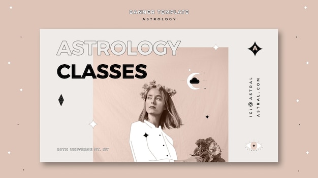 Бесплатный PSD Шаблон баннера для астрологии