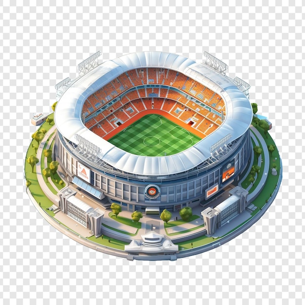 Бесплатный PSD Красивый 3d изометрический стадион изолирован на прозрачном фоне