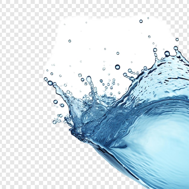 Free PSD blue water splashing alone isolated on transparent background