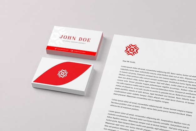 Free PSD business card and document mock up