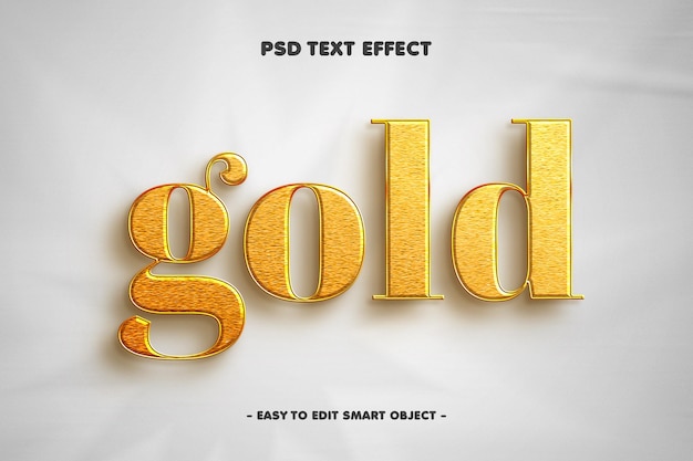 Бесплатный PSD Золотой текстовый эффект