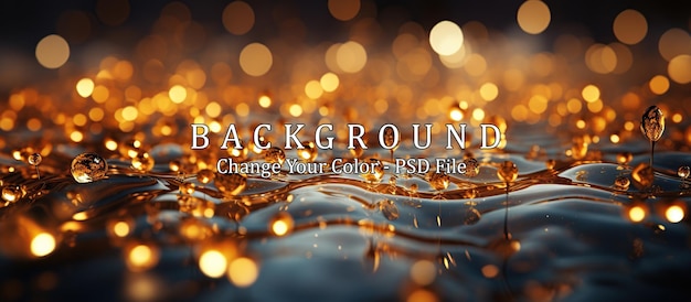 Free PSD gold abstract bokeh background
