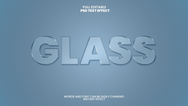Free PSD glass text effect