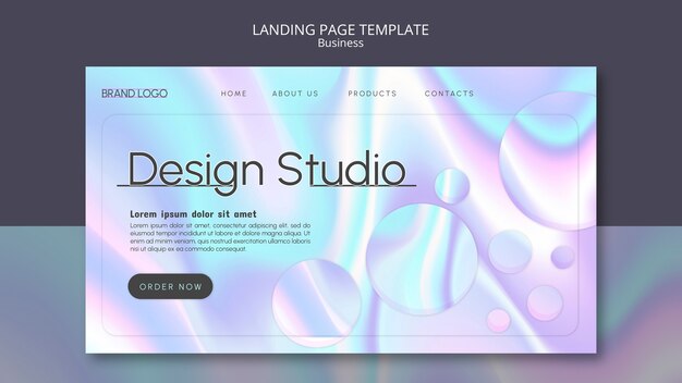 Free PSD gradient design studio landing page template
