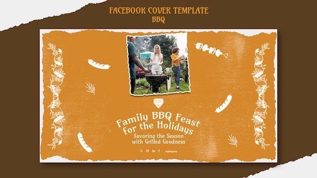 Free PSD delicious bbq facebook cover template