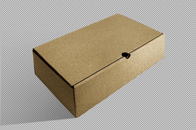 Бесплатный PSD Диагональный вид транспортировочной бумажной коробки