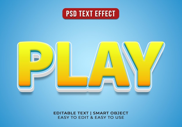 Free PSD editable 3d style play text effects