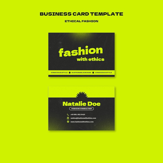 Ethical fashion business card design template