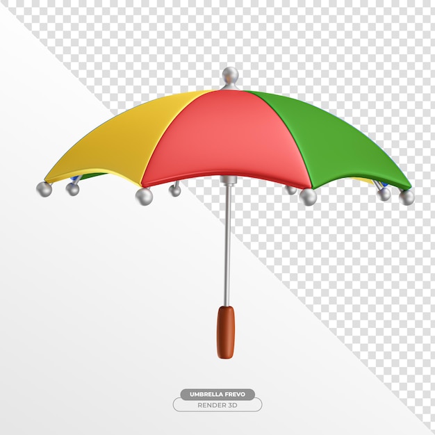 Free PSD frevo parasol in 3d render dance from brazil pernambuco on transparent background