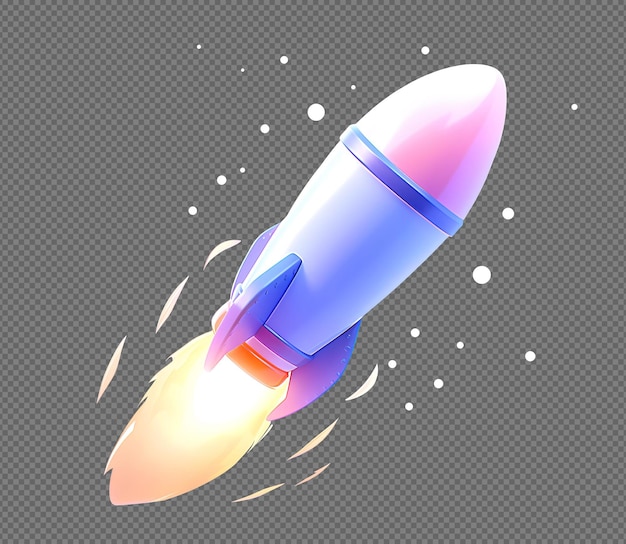 Free PSD frosted glass blast off rocket